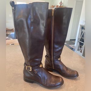 Michael Michael Kors Arley Riding Equestrian Tall Brown Leather Boots Size 6
